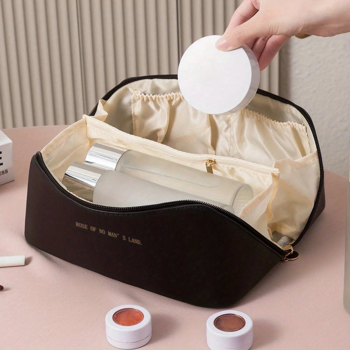 Luxury Travel Makeup Organizer Bag - Zip Cosmetic Toiletry Kit