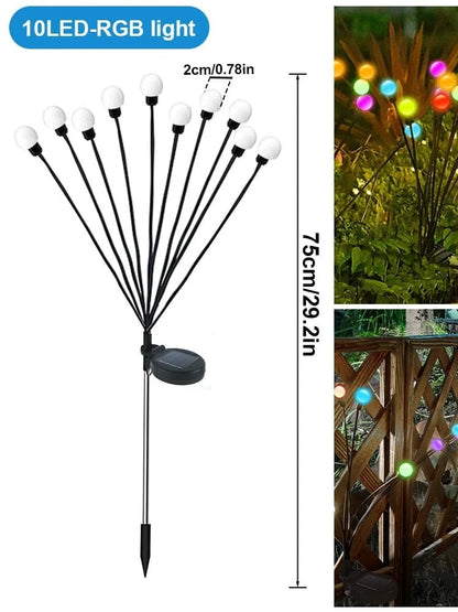 Solar LED Pathway Lights 6/8/10 Head Waterproof Garden Firefly Lamp