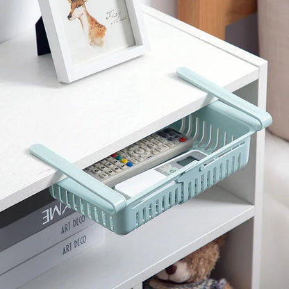 Adjustable Pull-Out Kitchen Fridge Storage Rack Drawer Organizer