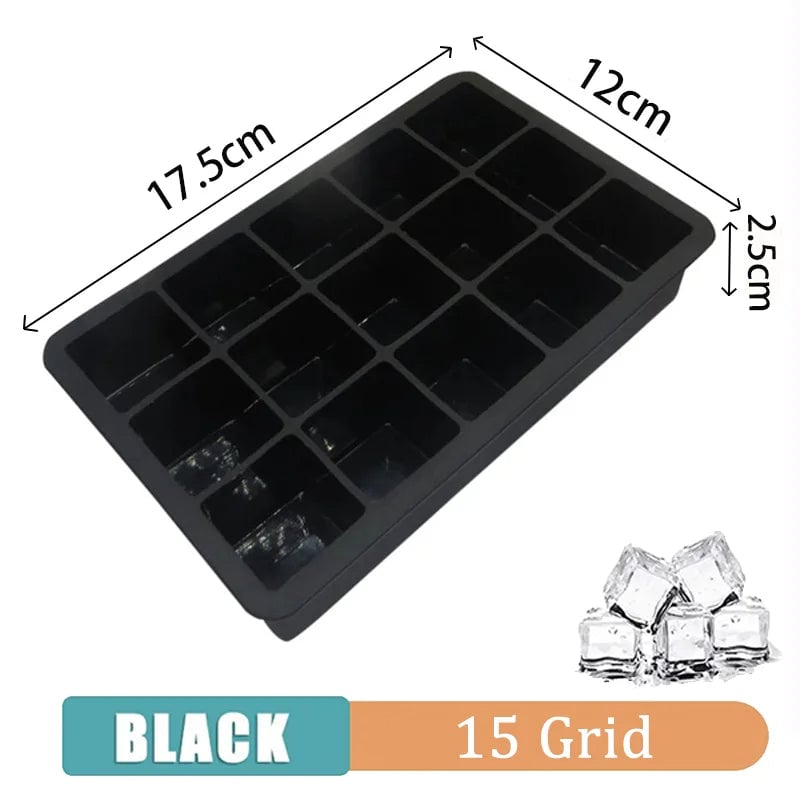 Silicone Ice Cube Maker Mold Tray with Lid - 4/6/8/15 Grid Large Ball