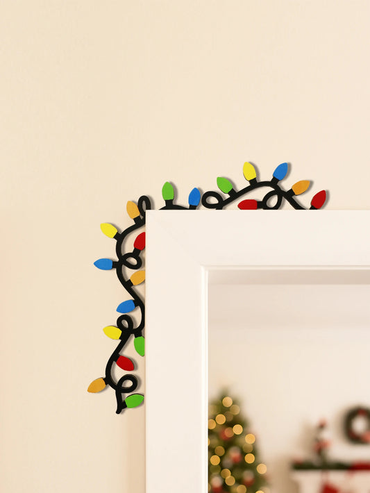 Christmas Door Frame Decoration - Colorful Branch Wall Decor Xmas