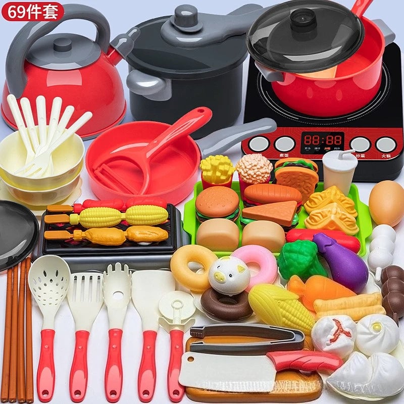 Interactive Musical Kitchen Toy Set with Cutting Tools for Kids Play