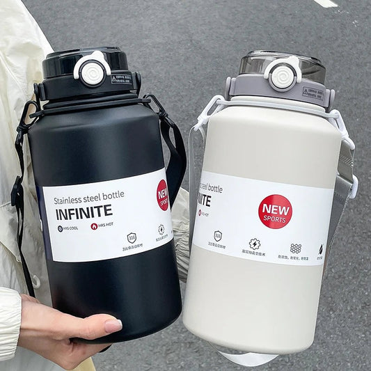 2000ml Stainless Steel Thermos Mug - Insulated Water Bottle Handle