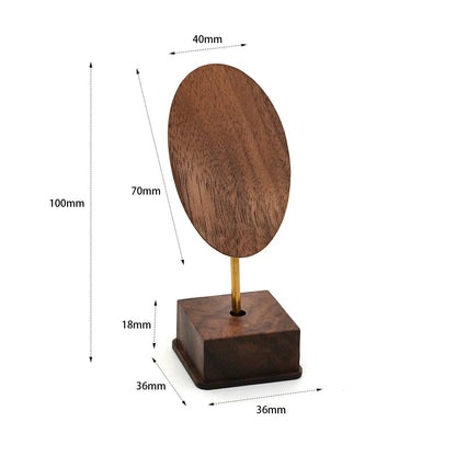 Copper Wood Jewelry Display Stand - Necklace Earrings Organizer