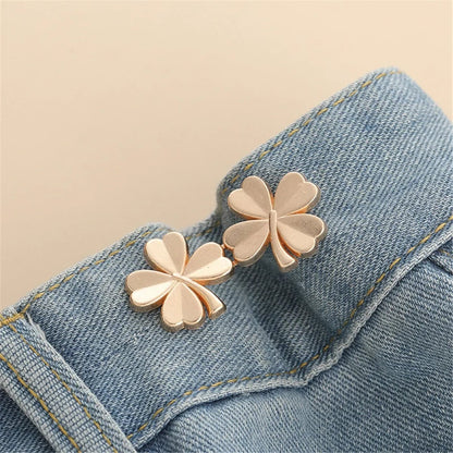 Adjustable Jean Button Clips - Retractable Waist Tightener Buckle