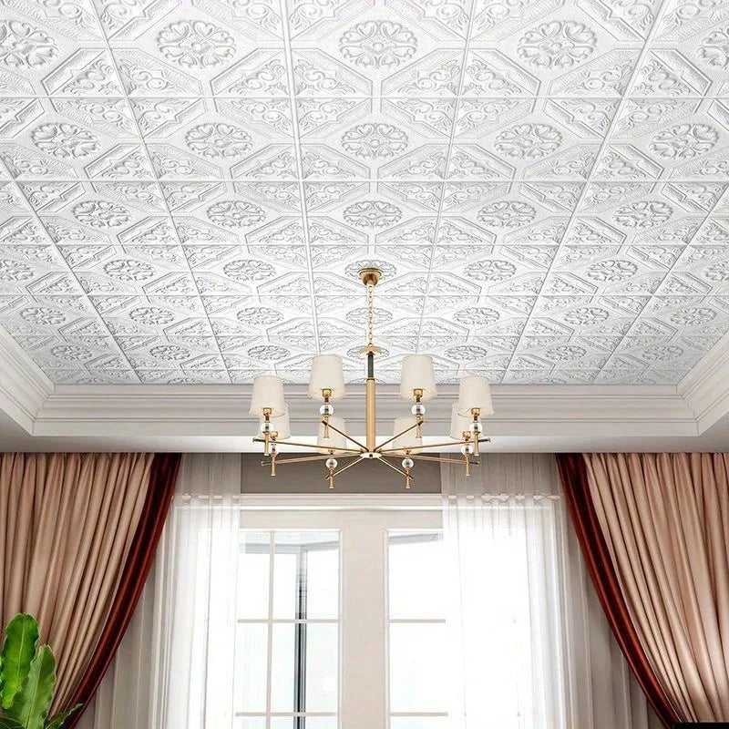 3D Self Adhesive Waterproof Ceiling Wallpaper 35x35cm Tiles 5-10pcs