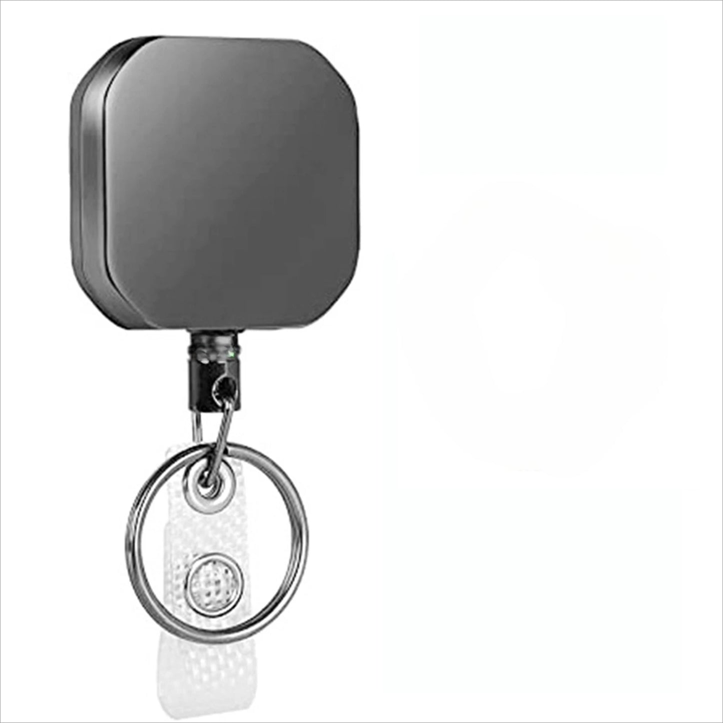Retractable Badge Reel with Anti-Loss Buckle - Square Key Chain Clip