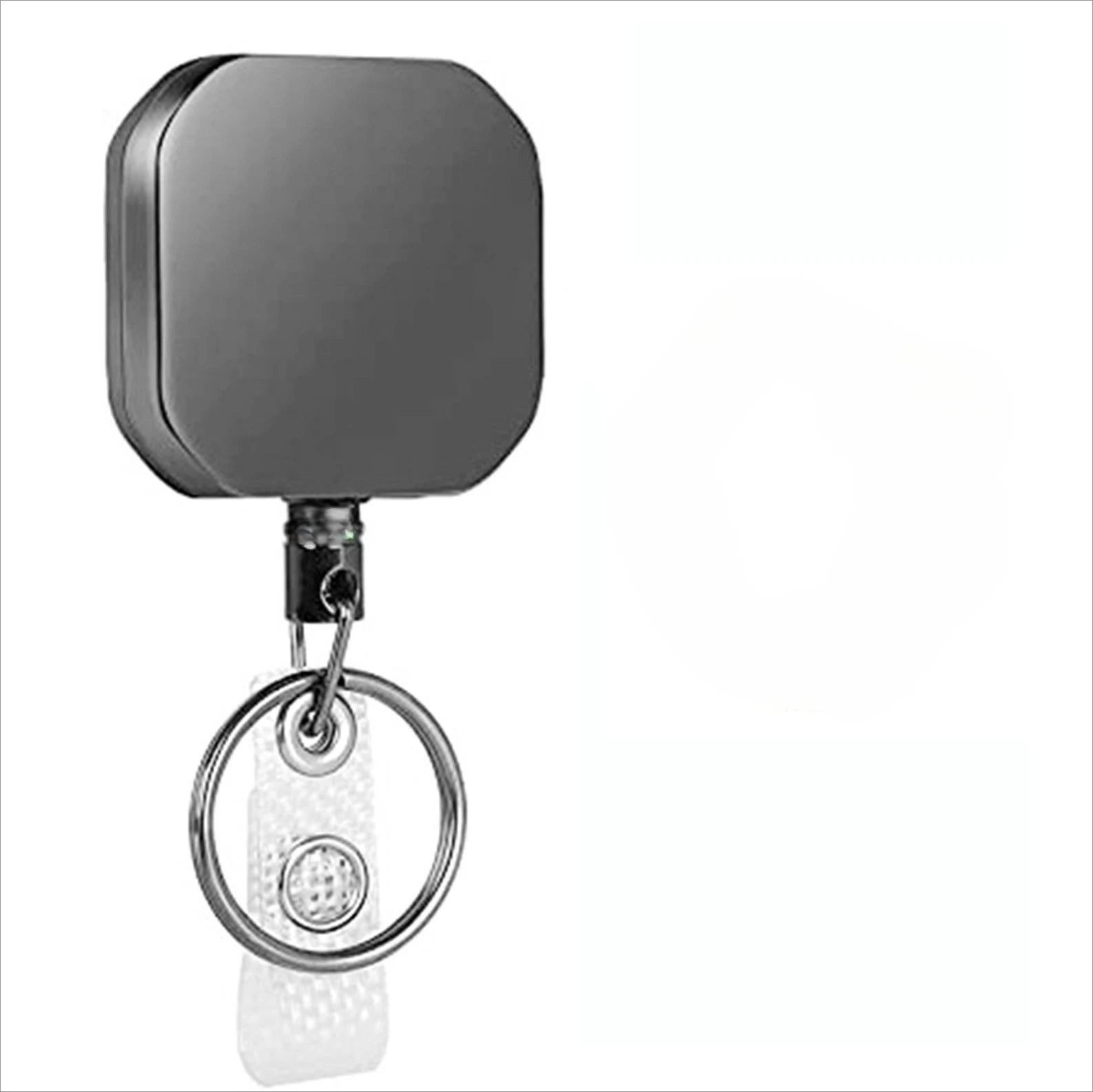 Retractable Badge Reel with Anti-Loss Buckle - Square Key Chain Clip