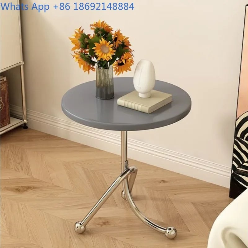 Stainless Steel Round Medieval Style Small Table Cafe Balcony