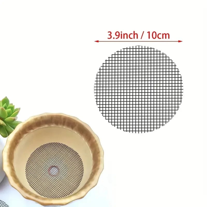 50pk Round Drainage Hole Screen Mats - Plant Pot Filter Guards