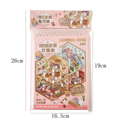 49pcs Sunny Town DIY Miniature Scene Stickers Book Students Craft