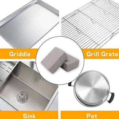 BBQ Grill Cleaning Brick - Handheld Stone Scraper for Barbecue