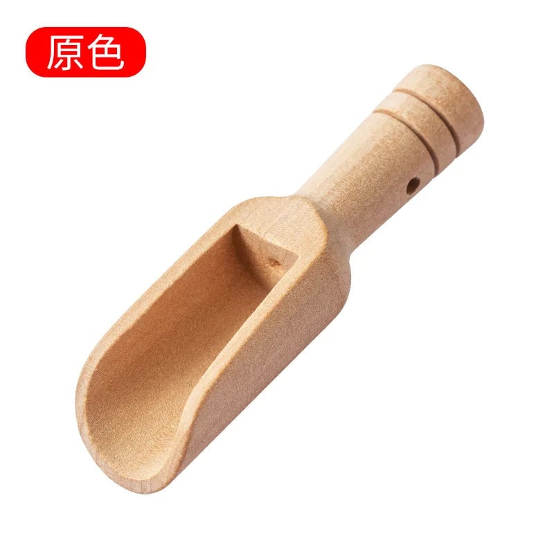 Mini Wooden Salt Spoon Scoop - Retro Seasoning Spice Coffee Bean