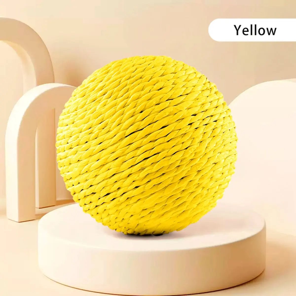 10CM Interactive Sisal Cat Scratching Ball - Teeth Cleaning Sound Toy