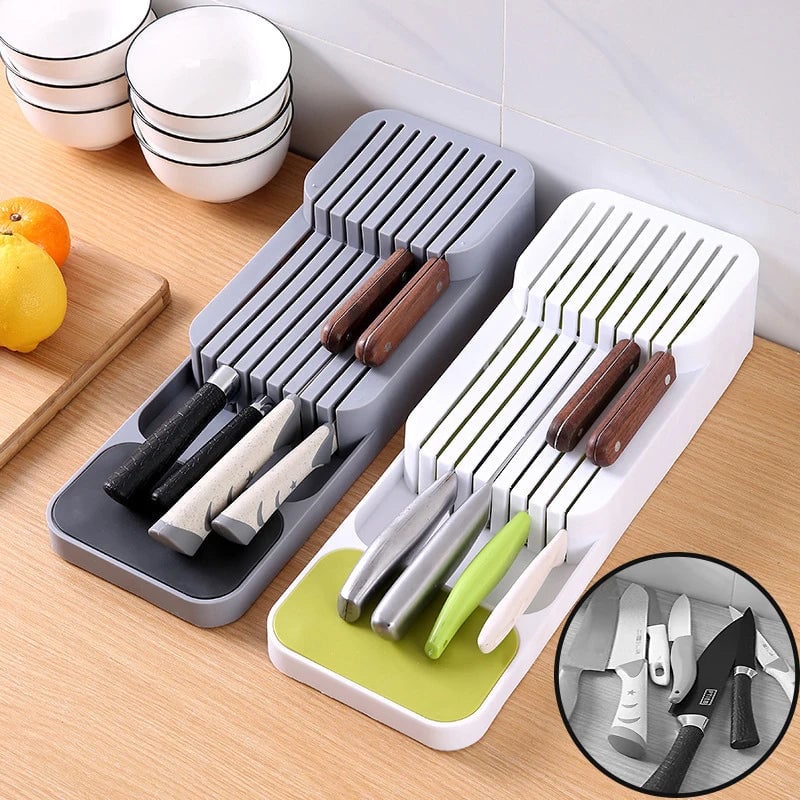 Multi-Compartment Kitchen Cutlery Organizer with Spice Storage Box