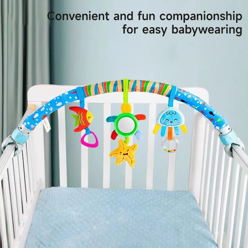 Adjustable Baby Stroller Arch Toy - Clip-On Crib Mobile Hanging Bell