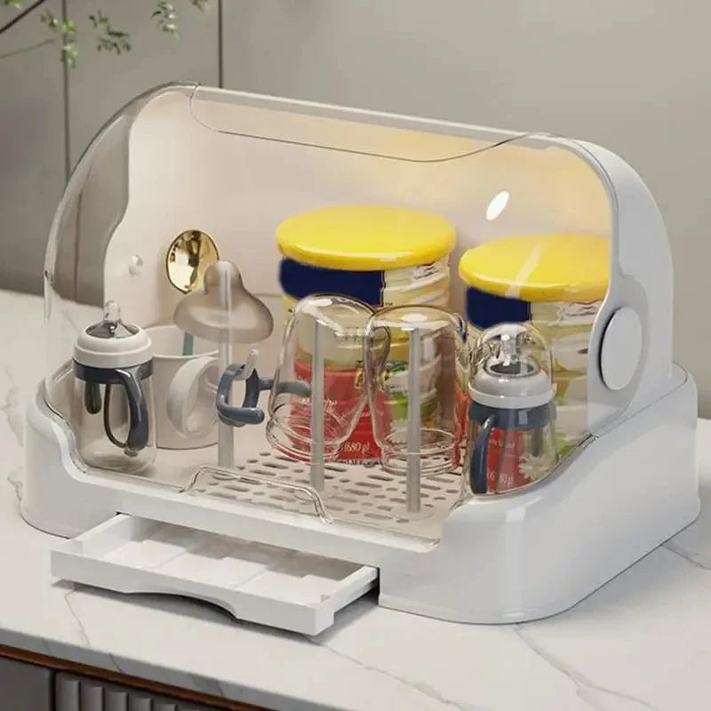 Dustproof Baby Bottle Drying Rack Portable Storage Organizer