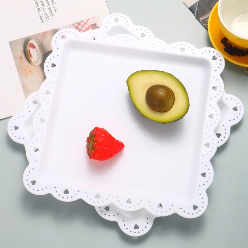 Reusable PP Square Rectangular Dessert Plates Set of 2 - Party
