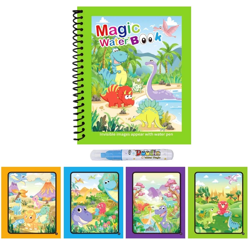 Magic Water Drawing Book Reusable Mess-Free Paint Pad Refillable Pen