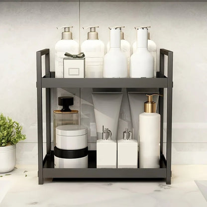 2-Tier Countertop Organizer - Cosmetic Storage Rack for Bathroom