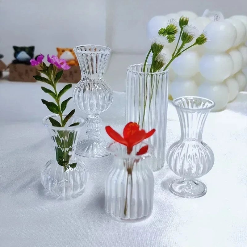 Miniature Glass Vase - Dollhouse Fairy Garden Hydroponic Decor