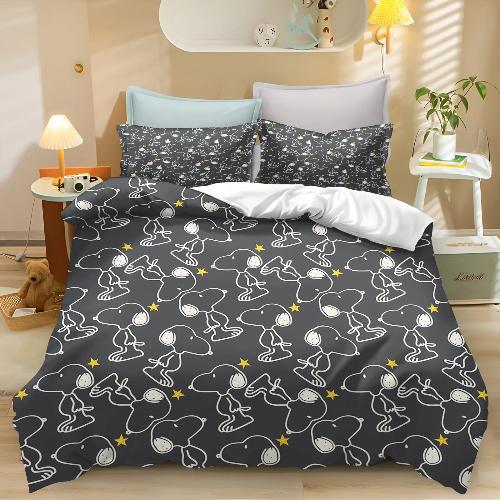 Snoopy Peanuts 3D King Size Duvet Cover Comforter Bedding Set
