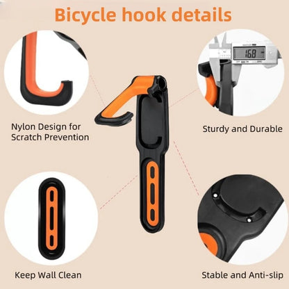 Foldable Vertical Bicycle Wall Mount Rack - MTB Storage Hanger