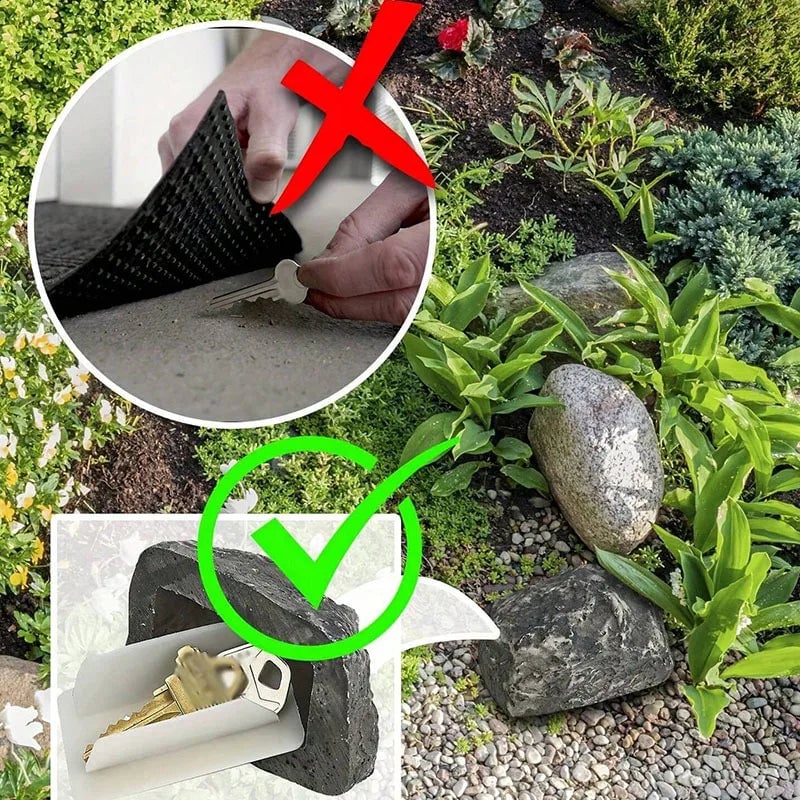Outdoor Fake Rock Key Hider Box - Weather Resistant Hidden Storage