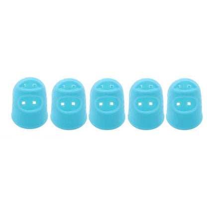 5pcs Silicone Thimbles Hollowed Breathable Finger Protectors DIY