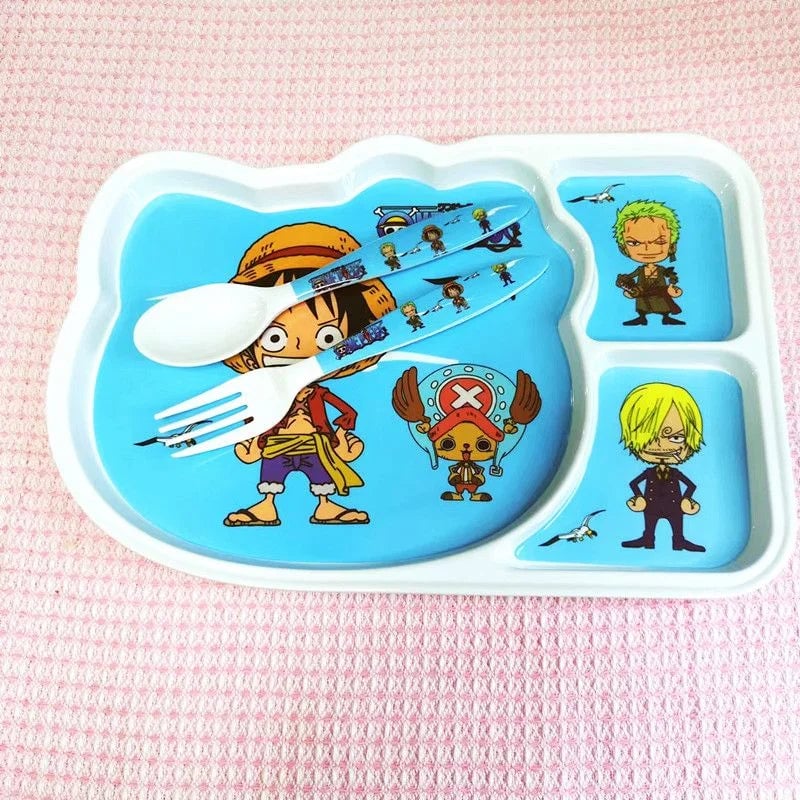 One Piece Luffy 3pc Portable Travel Cutlery Set Dinnerware Kit