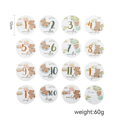 Wooden Baby Milestone Number Cards Monthly Newborn Photography Props
