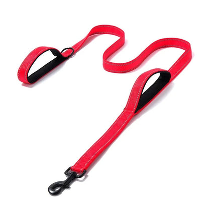 Heavy Duty Double Handle Chain Dog Leash - Training Control Lead