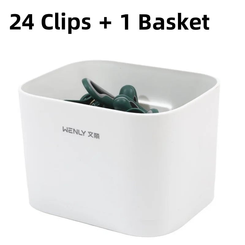24/36-Piece Plastic Clothes Pins with Storage Basket - Laundry Pegs