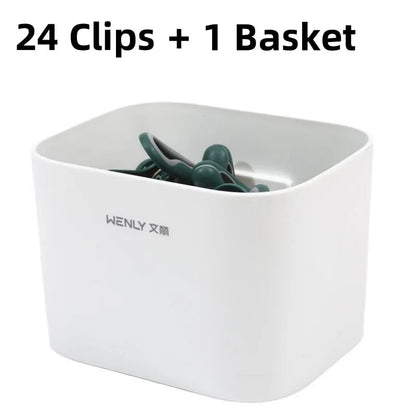 24/36-Piece Plastic Clothes Pins with Storage Basket - Laundry Pegs