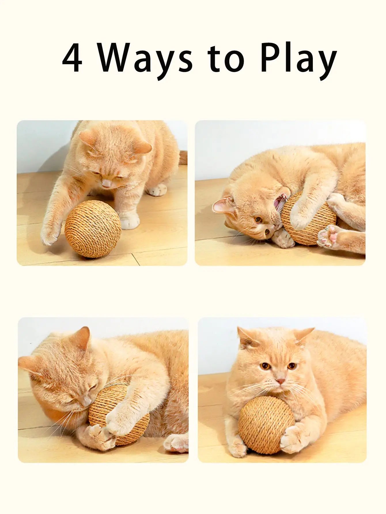 10CM Interactive Sisal Cat Scratching Ball - Teeth Cleaning Sound Toy