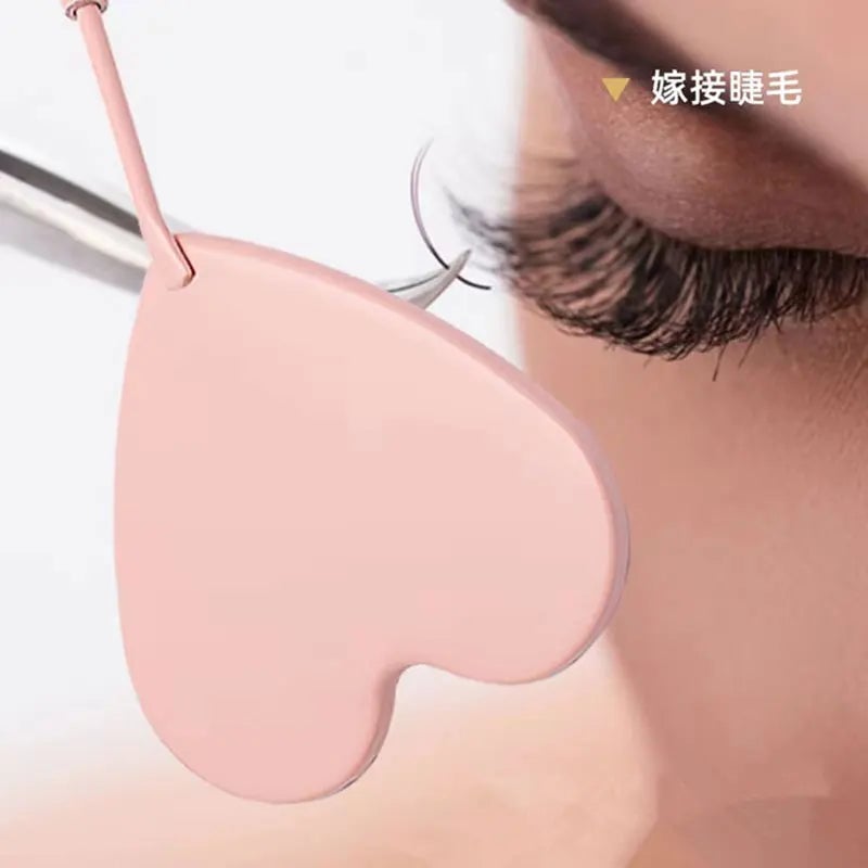 Heart Shape Stainless Steel Eyelash Extensions Checking Mirror