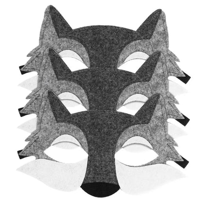 Kids Wolf Eye Half Face Masks 3-Pack Cosplay Costume Party Props
