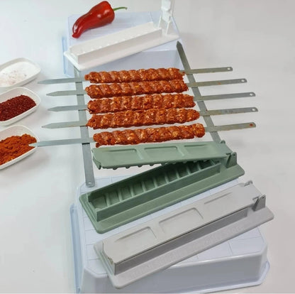 Single Row Kebab Maker Machine - Reusable Plastic BBQ Skewer Press