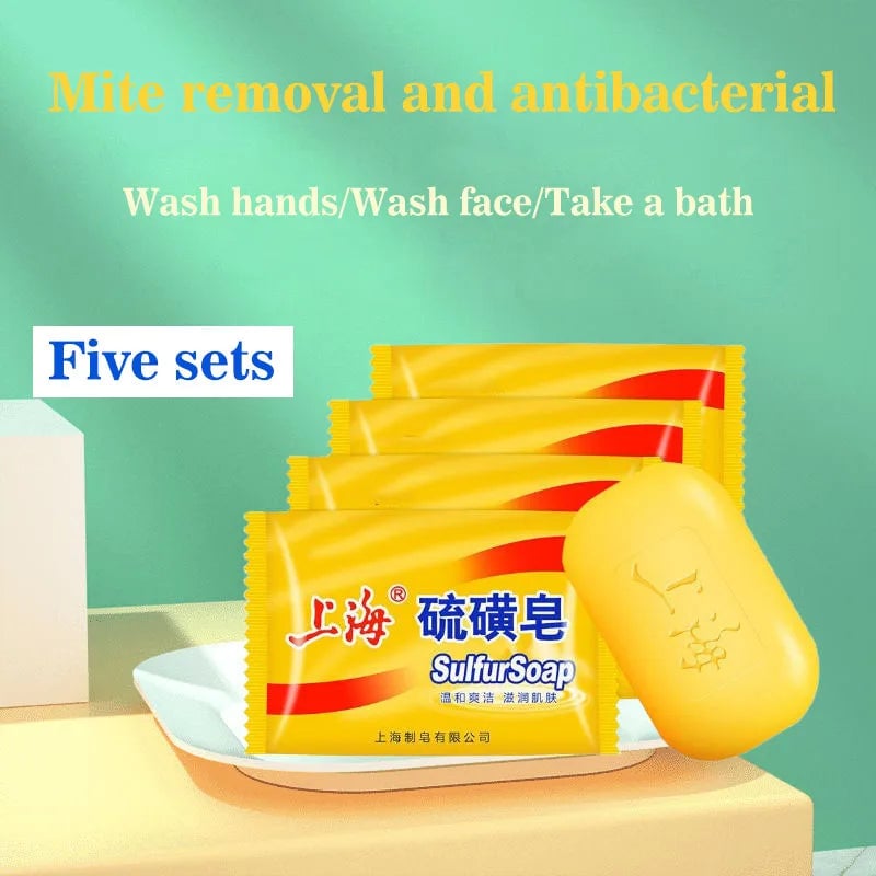 Shanghai Sulfur Soap 5-Pack Deep Cleansing Bar Face Body Hands