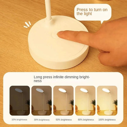 LED Desk Lamp USB Rechargeable 3-Level Dimmable Eye Care Table Light