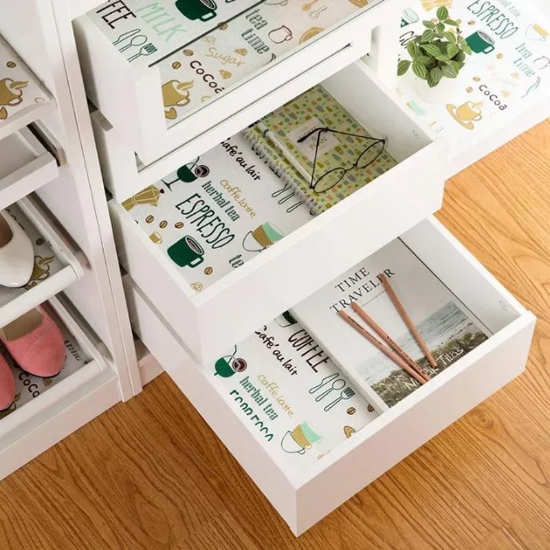 Waterproof Printed Cabinet Drawer Liner Mat - Scalable Kitchen Shelf