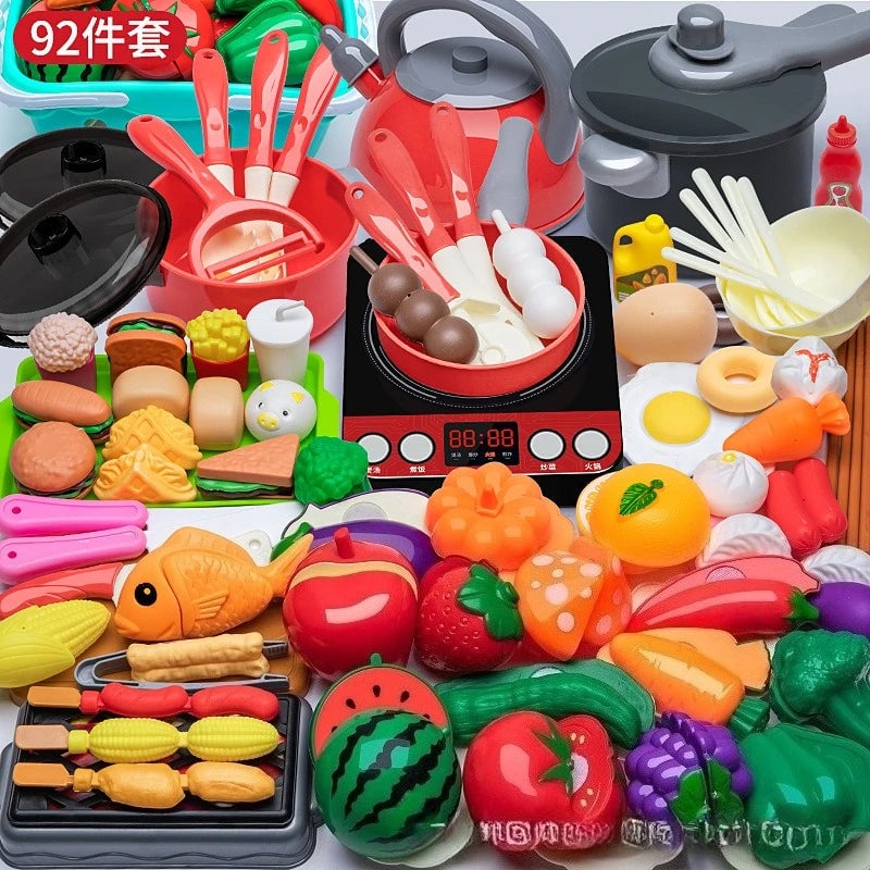 Interactive Musical Kitchen Toy Set with Cutting Tools for Kids Play
