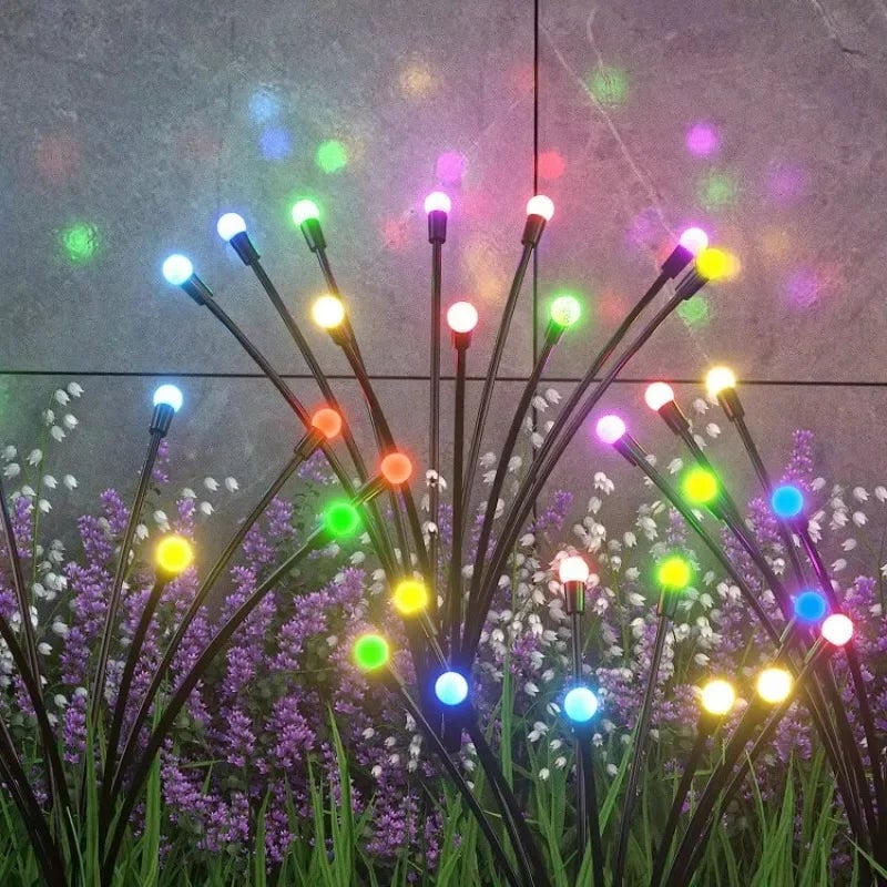 Solar LED Pathway Lights 6/8/10 Head Waterproof Garden Firefly Lamp