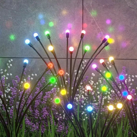 Solar LED Pathway Lights 6/8/10 Head Waterproof Garden Firefly Lamp