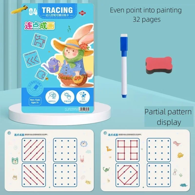 Reusable Montessori Tracing Workbook - Pen Control Practice Book