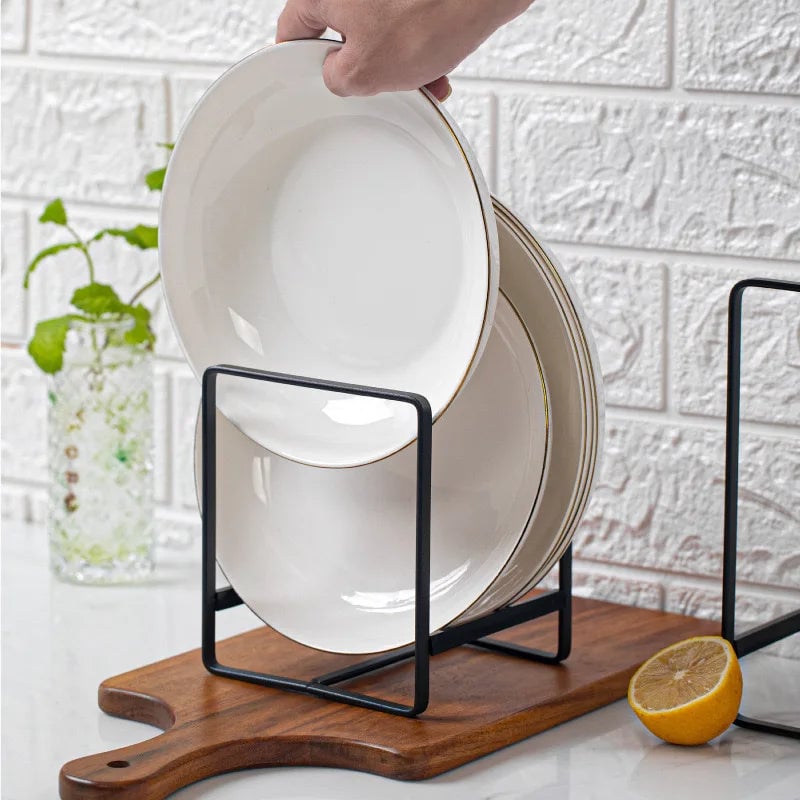 Iron Kitchen Dish Drying Rack - Countertop Plate Storage Cabinet