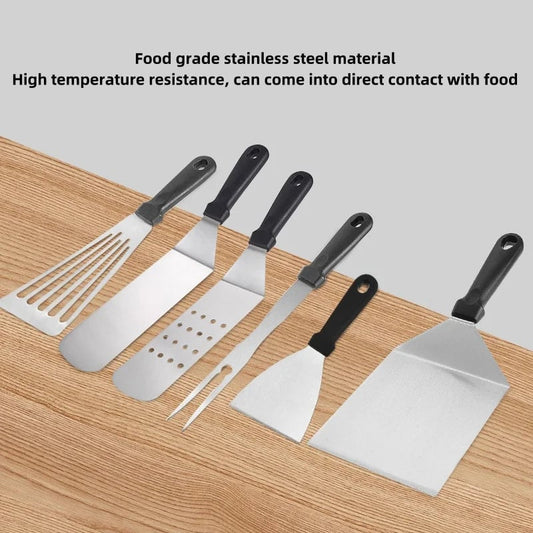 Stainless Steel Kitchen Scraper Spatula for BBQ Burgers & Cooking