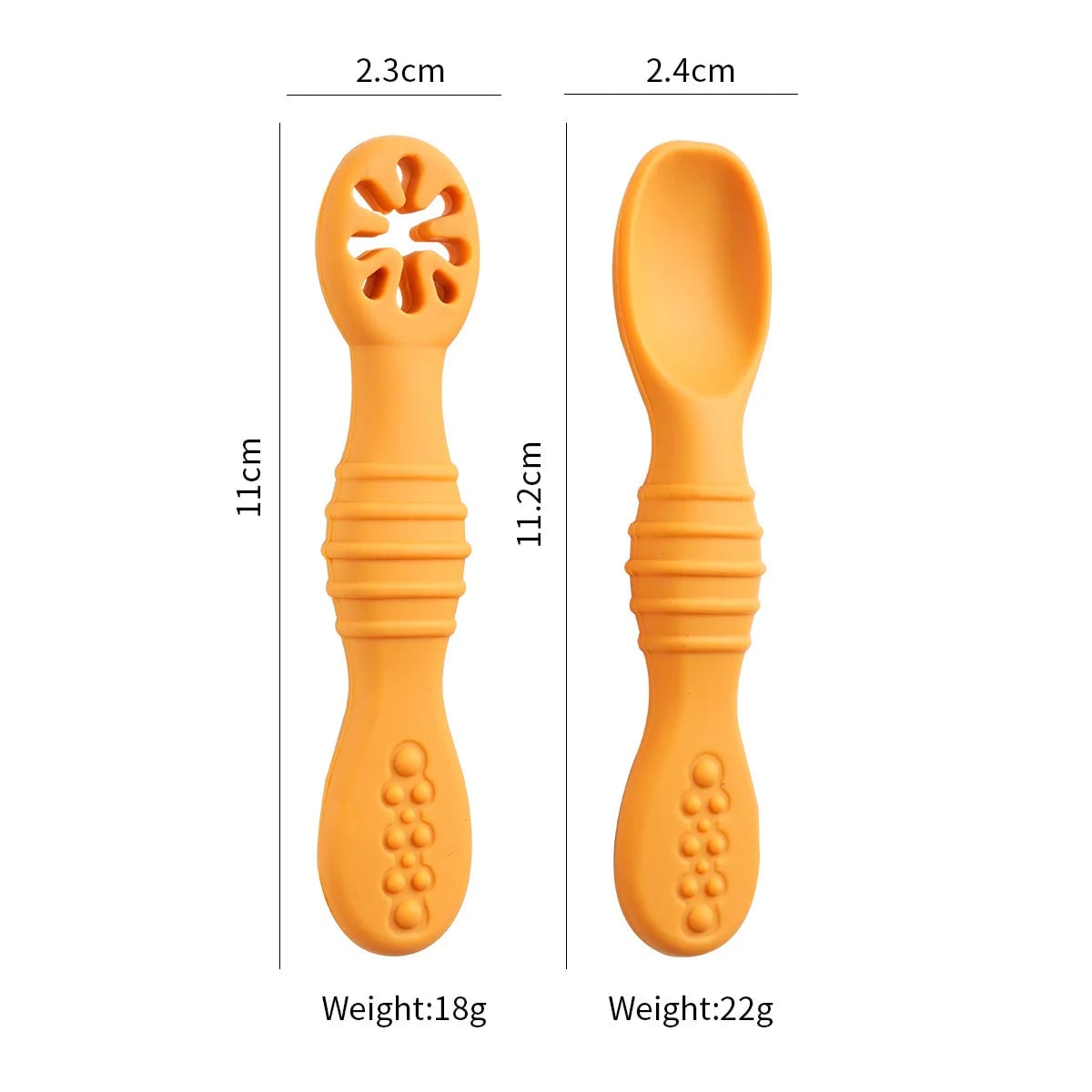 Silicone Baby Spoons 2Pc Set First Stage Self Feeding Training