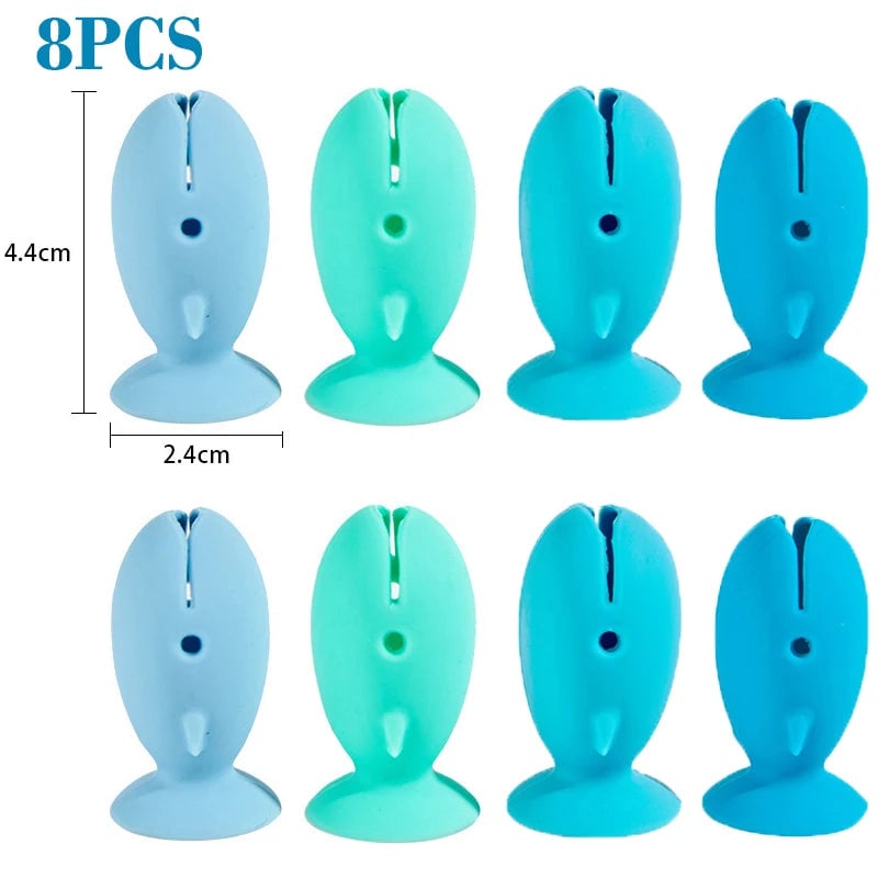 Fish Shape Silicone Toothbrush Holder Travel Storage Rack 4-8 Pcs