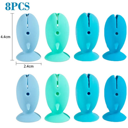 Fish Shape Silicone Toothbrush Holder Travel Storage Rack 4-8 Pcs